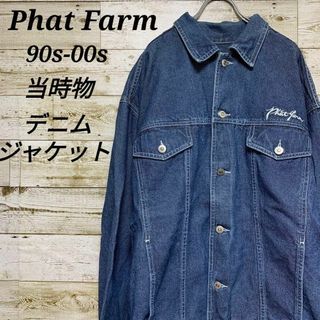 ファットファーム(PHATFARM)の【w123】希少USA古着90s00sファットファーム刺繍ロゴデニムジャケット(Gジャン/デニムジャケット)