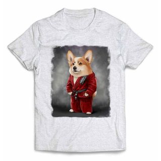 ウェルシュ・コーギー いぬ 犬 柔道 柔道着 空手合気道 武道 筋トレ Tシャツ(Tシャツ/カットソー(半袖/袖なし))