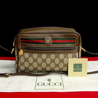 グッチ(Gucci)のほぼ未使用 保存袋付 GUCCI グッチ オールドグッチ シェリーライン GG ロゴ 金具 レザー 本革 ミニ ショルダーバッグ ブラウン 56569(ショルダーバッグ)