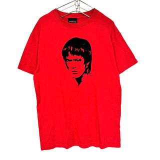 希少 古着 "BRUCE LEE" ブルース・リー ベロア調 プリント Tシャツ(Tシャツ/カットソー(半袖/袖なし))