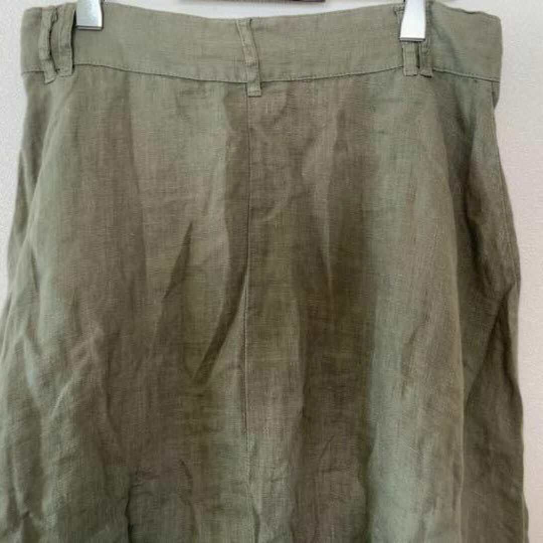 ZARA Basic ザラ スカート カーキ サイズXS ヴィンテージ リネン レディースのスカート(ひざ丈スカート)の商品写真