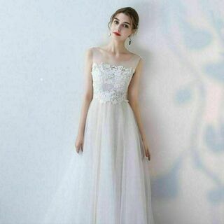 【ウエディング】ドレス　結婚式　ブライダル　Aライン　S　 二次会　ワンピース(ウェディングドレス)