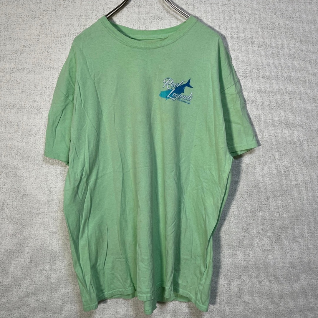 【ブラックバス】メキシコ製半袖Tシャツ　グリーン緑　バックプリント　魚釣り　32 メンズのトップス(Tシャツ/カットソー(半袖/袖なし))の商品写真