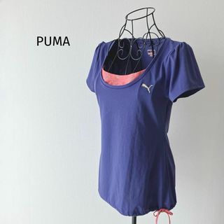 PUMA - プーマ　PUMA　Tシャツ　トレーニングウェア　ロゴ刺繍　リボン　ヨガ　スポーツ