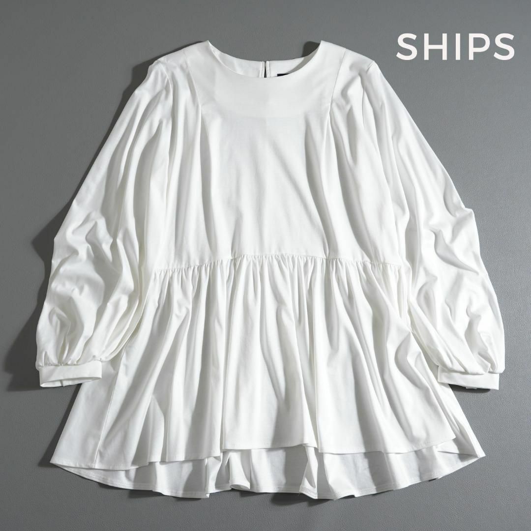 SHIPS(シップス)の930u*シップス SHIPS クリーンフィール ペプラム プルオーバー レディースのトップス(Tシャツ(長袖/七分))の商品写真
