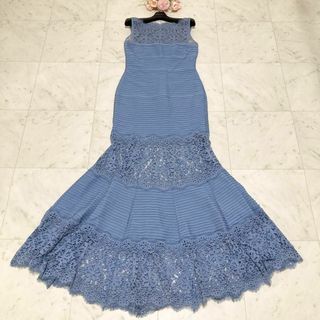 タダシショウジ(TADASHI SHOJI)のタダシショージ　ロングドレス　刺繍　レース　マーメイド　フレア　パーティ(ロングワンピース/マキシワンピース)