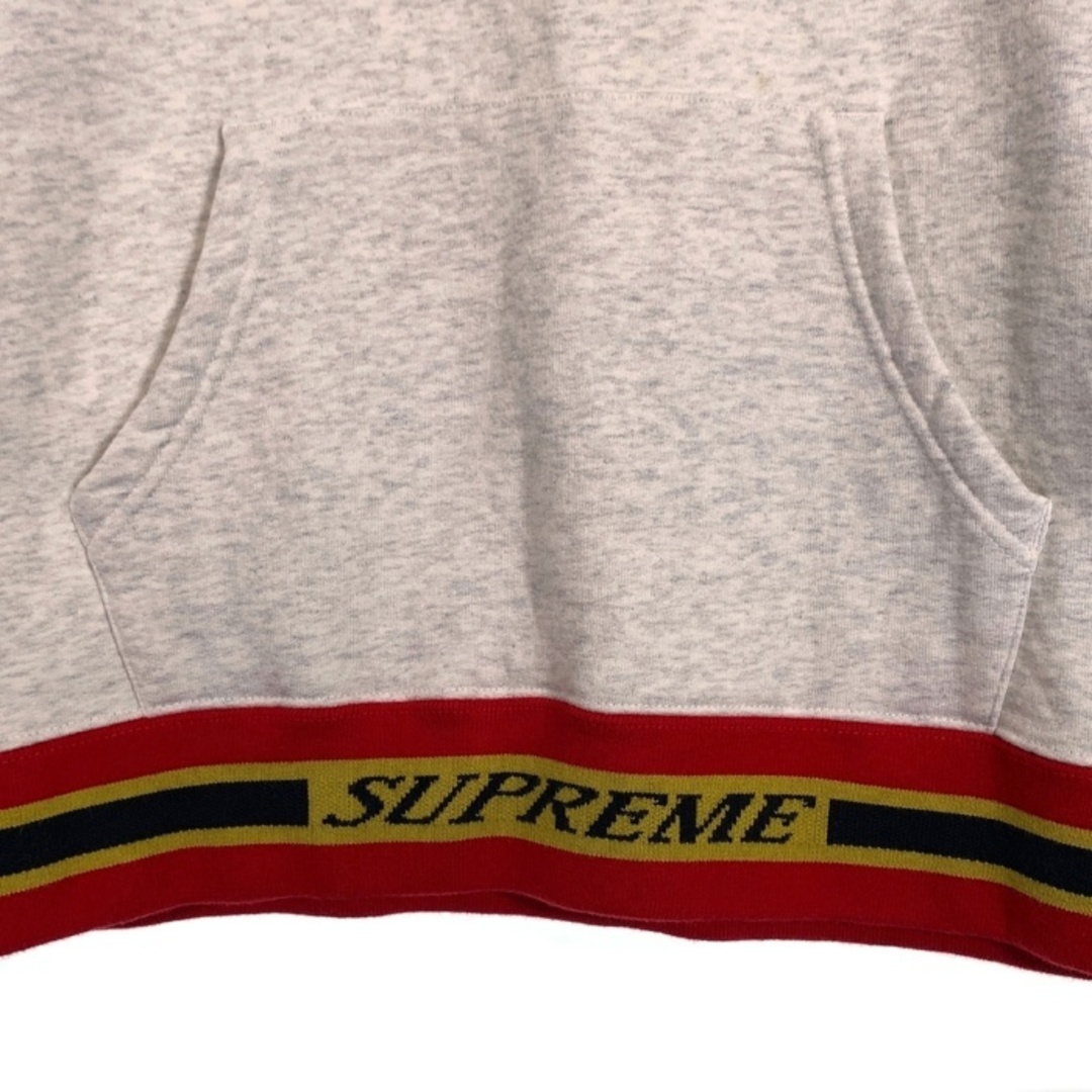 Supreme(シュプリーム)のSUPREME シュプリーム 18AW Striped Rib Hooded Sweatshirt ストライプリブ プルオーバースウェットパーカー グレー Size M メンズのトップス(パーカー)の商品写真