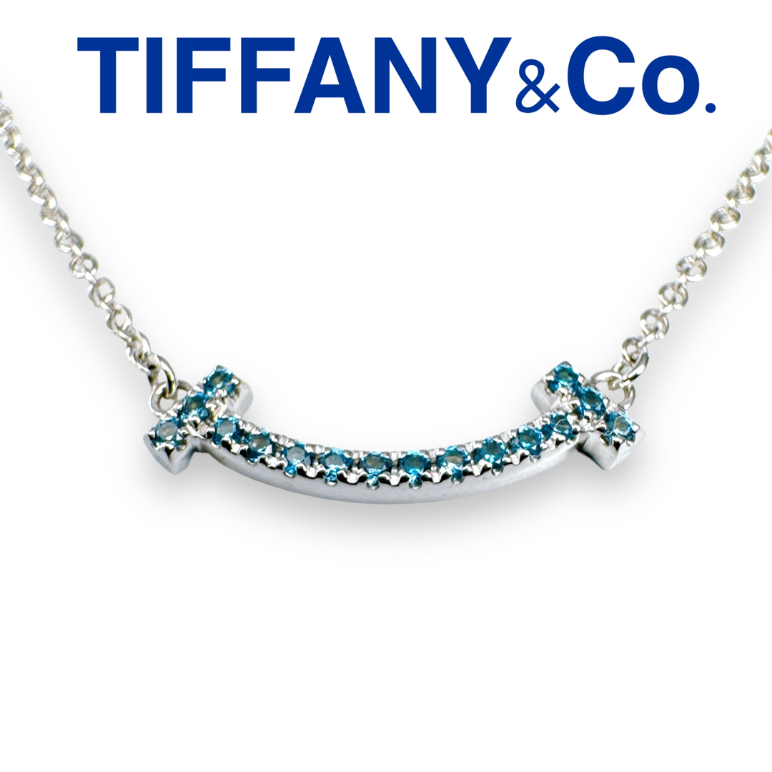 Tiffany & Co.(ティファニー)のティファニー ネックレス Tスマイルペンダント ミニ ブルートパーズ 日本限定品 レディースのアクセサリー(ネックレス)の商品写真