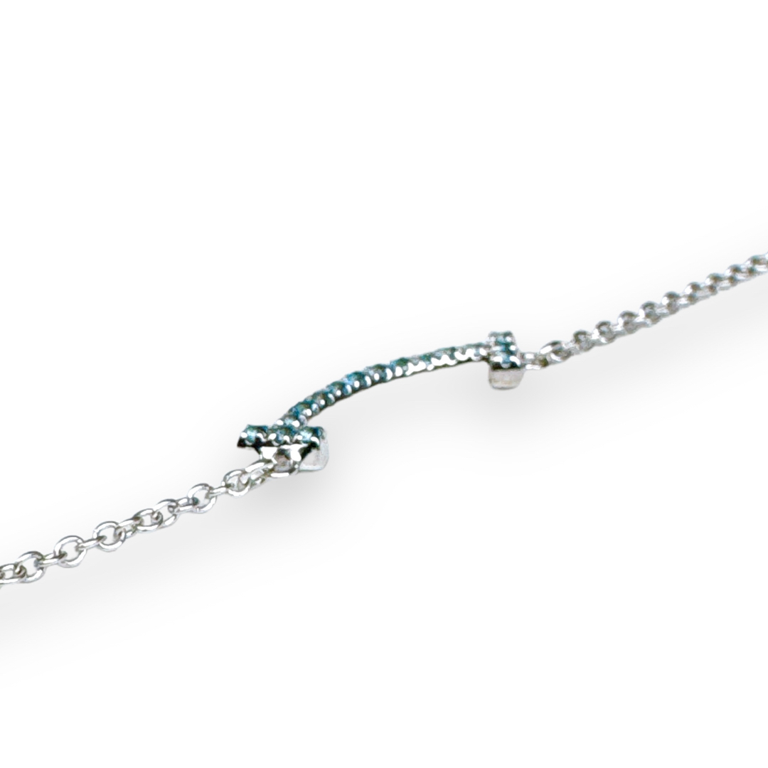 Tiffany & Co.(ティファニー)のティファニー ネックレス Tスマイルペンダント ミニ ブルートパーズ 日本限定品 レディースのアクセサリー(ネックレス)の商品写真
