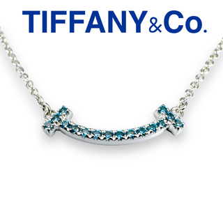 ティファニー(Tiffany & Co.)のティファニー ネックレス Tスマイルペンダント ミニ ブルートパーズ 日本限定品(ネックレス)