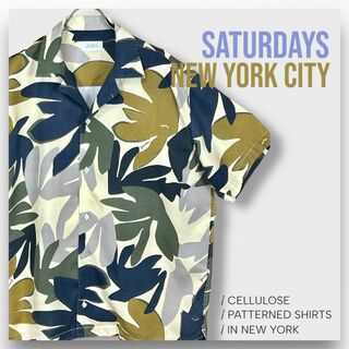 Saturdays NYC - 【サタデーズニューヨークシティ】半袖シャツ 総柄 植物柄 オープンカラーシャツ