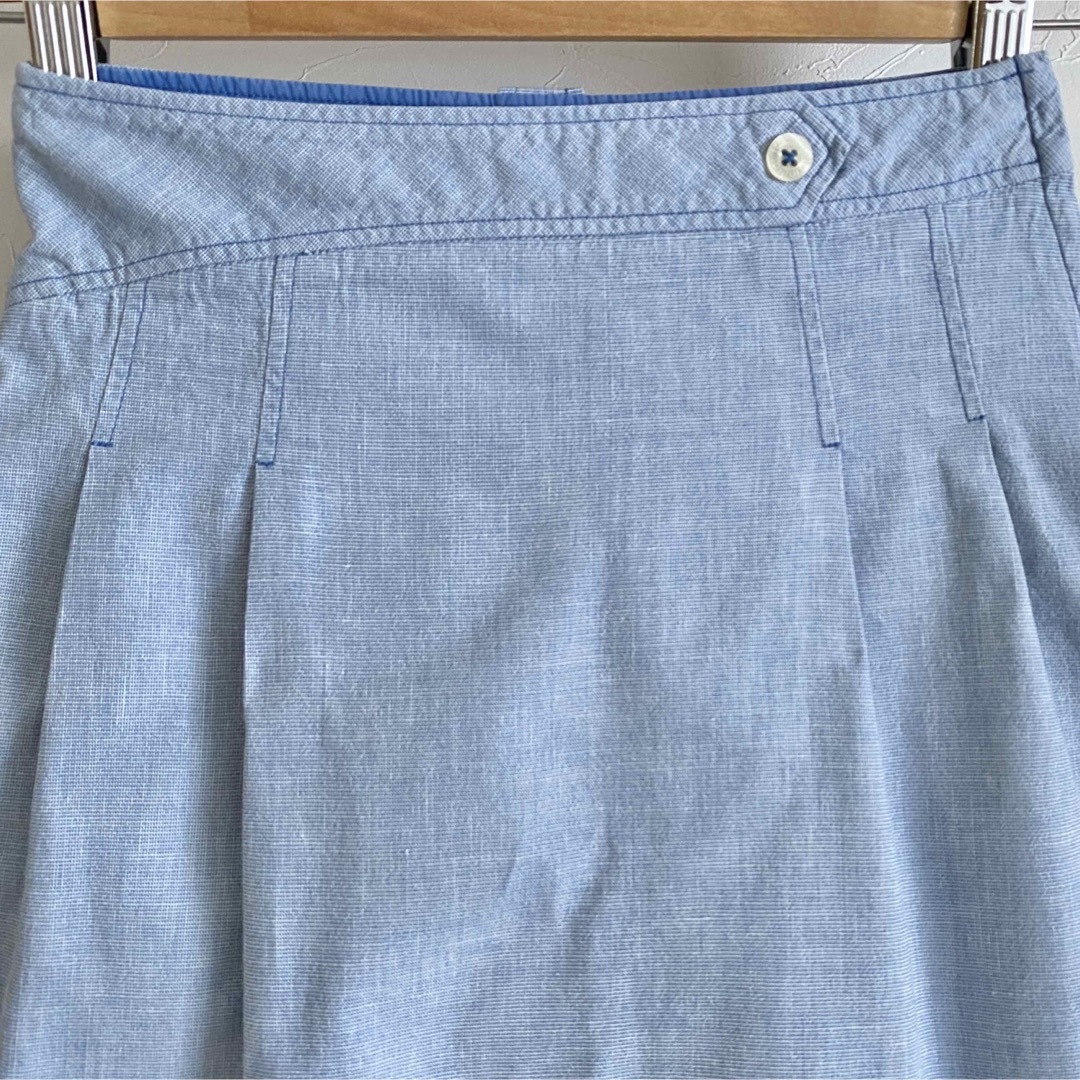 familiar(ファミリア)の美品 ファミリア スカート 130 ブルー 水色 台形 プリーツ キッズ/ベビー/マタニティのキッズ服女の子用(90cm~)(スカート)の商品写真