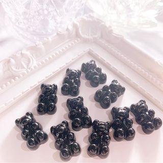 ネイルパーツ グミベア ブラック 10pcs(デコパーツ)