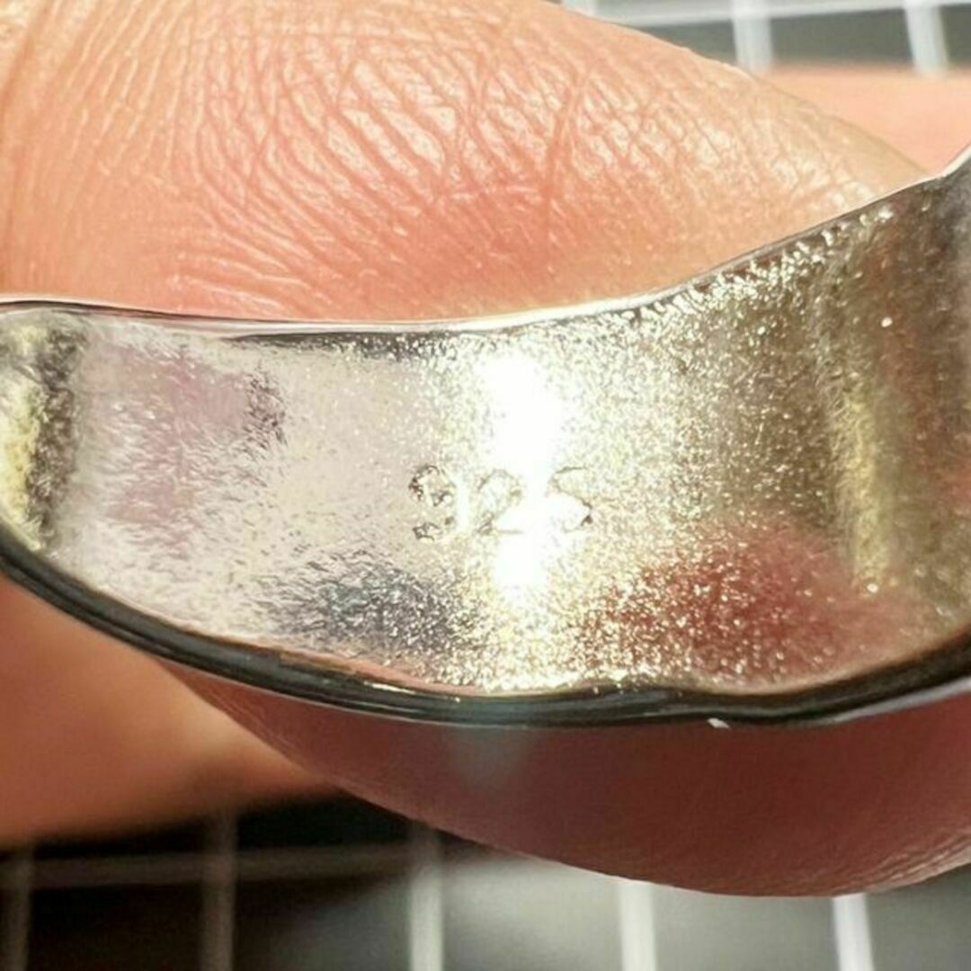 A429 匿名配送 メタル調スタイリッシュリング シルバー s925 刻印あり レディースのアクセサリー(リング(指輪))の商品写真