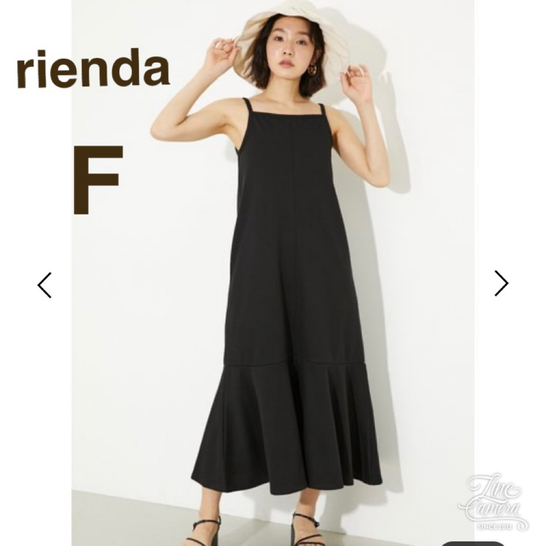 rienda(リエンダ)のリエンダ ロングワンピース キャミワンピース キャミワンピ ブラック 黒 レディースのワンピース(ロングワンピース/マキシワンピース)の商品写真