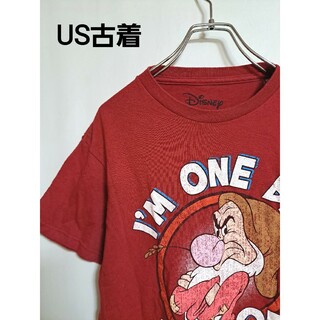 Disney - 【US古着】ディズニー　白雪姫　グランピー　プリントTシャツ　薄手　かすれ加工