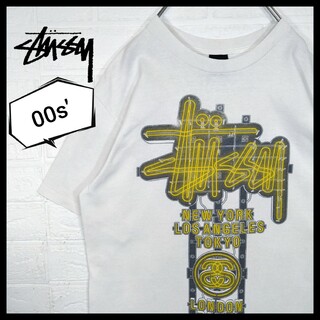 【STUSSY】00s'vintage ネオンデザイン　ワールドツアー　Tシャツ