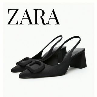 ZARA ビジューディテールスリングバックシューズ