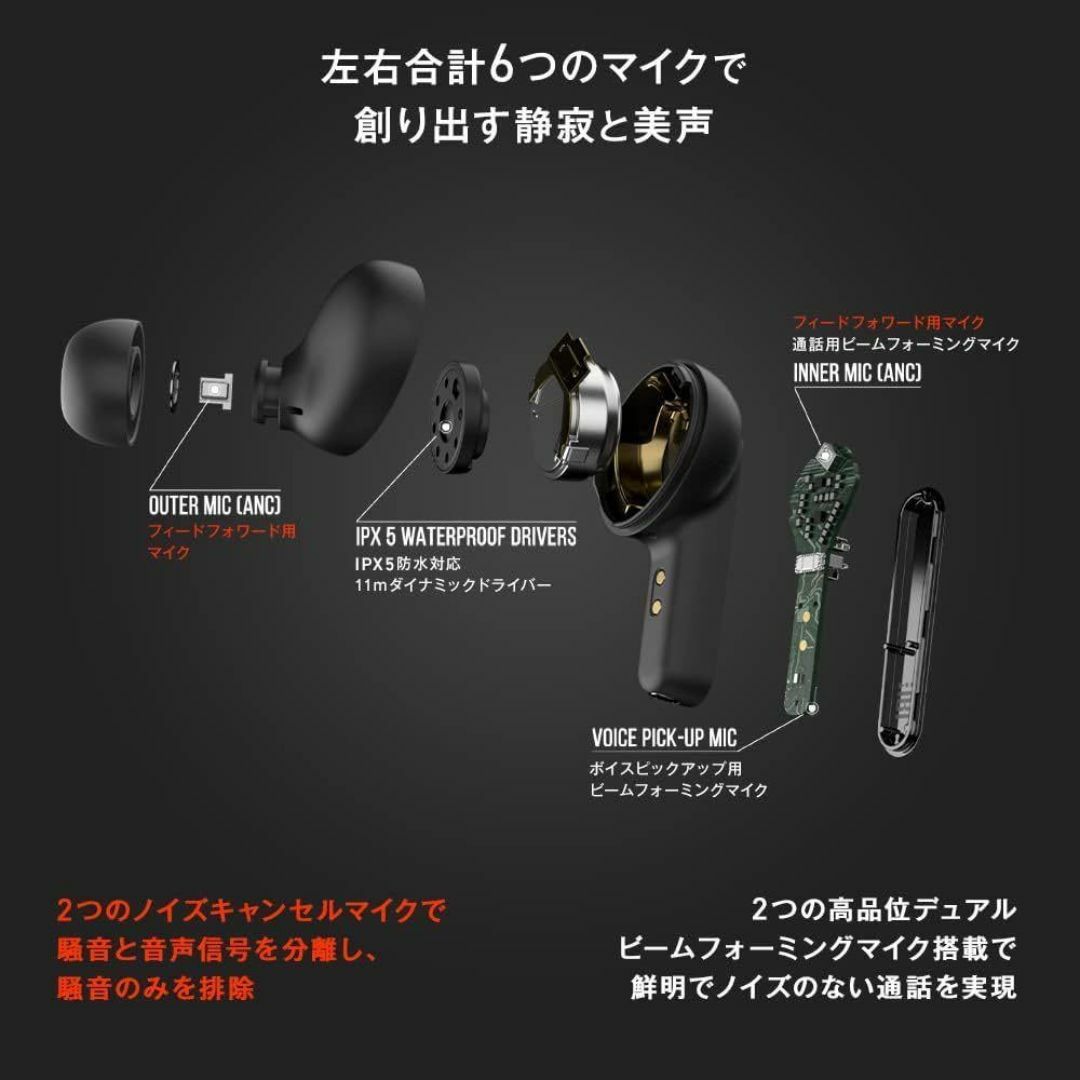 新品　JBL ワイヤレスイヤホン LIVE PRO２ TWS　黒　ノイキャン スマホ/家電/カメラのオーディオ機器(ヘッドフォン/イヤフォン)の商品写真