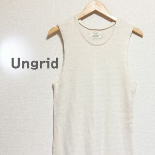 Ungrid - Ungrid アングリッド　ワンピース　ジャガード　白　袖なし　ホワイト　ひざ丈