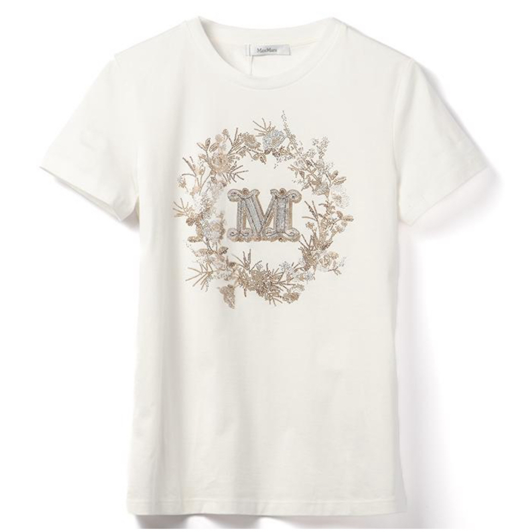 Max Mara(マックスマーラ)のMax Mara Elmo 刺繍 ビジュー Tシャツ レディースのトップス(Tシャツ(半袖/袖なし))の商品写真