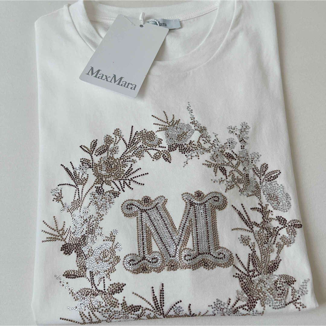 Max Mara(マックスマーラ)のMax Mara Elmo 刺繍 ビジュー Tシャツ レディースのトップス(Tシャツ(半袖/袖なし))の商品写真
