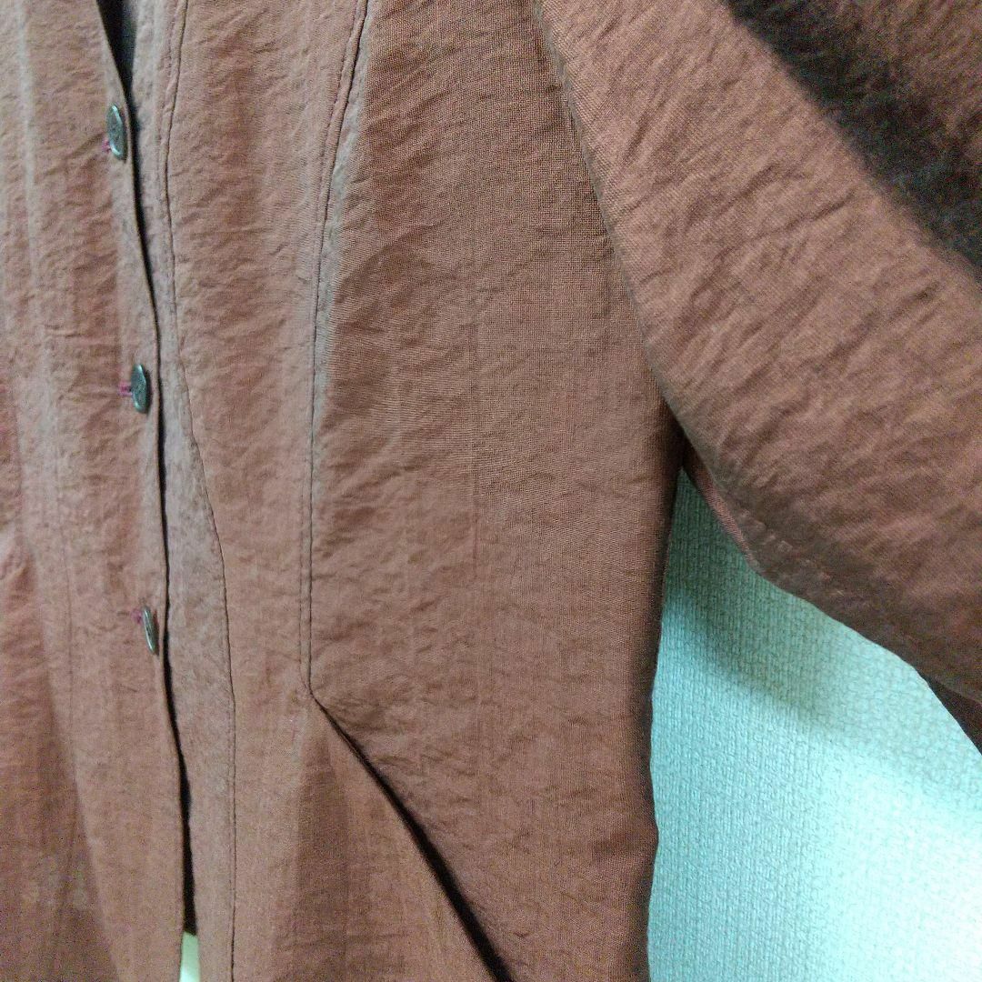 PINOLE(ピノーレ)の【PINORE】 薄手ジャケット シルク混 光沢感 エレガント (40) 赤 レディースのジャケット/アウター(その他)の商品写真