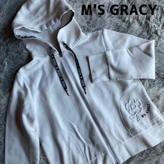 M'S GRACY - M'S GRACY エムズグレイシー パーカー ワンポイント ホワイト 40 L