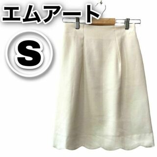 エム アート 白 スカラップスカートデザイン S 555154 白(ひざ丈スカート)