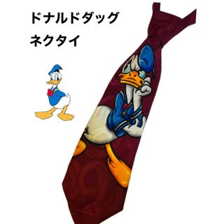 ディズニー(Disney)の【美品】ドナルドダッグ ネクタイ ディズニー パルパルーザ ワインレッド(ネクタイ)