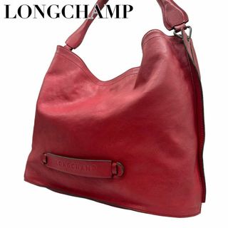 ロンシャン(LONGCHAMP)のLONGCHAMP ロンシャン　s97 肩掛け　ハンドバッグ　レザー　レッド　赤(ハンドバッグ)