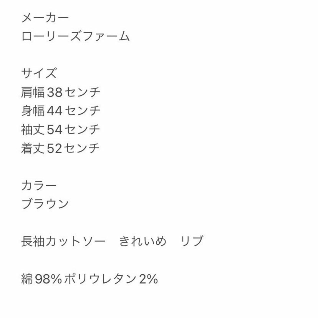 LOWRYS FARM(ローリーズファーム)のローリーズファーム　長袖カットソー　M　ブラウン　きれいめ　リブ　綿　ポリ レディースのトップス(カットソー(長袖/七分))の商品写真