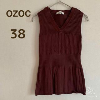 OZOC - オゾック M レディース ニット ノースリーブ ブラウン 茶 綺麗め  夏