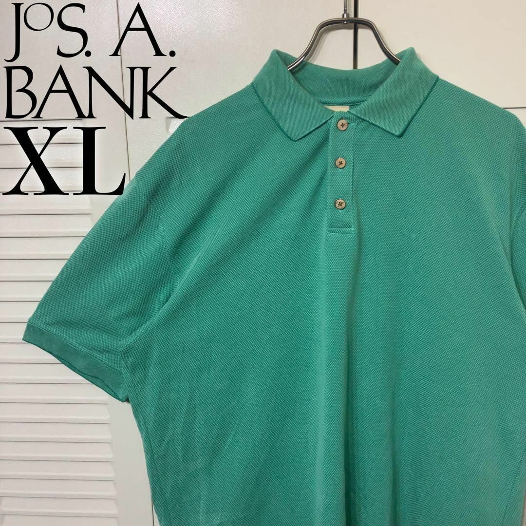 【美品】JOS. A. BANK 半袖ポロシャツ XXL相当 グリーン 輸入古着 メンズのトップス(ポロシャツ)の商品写真