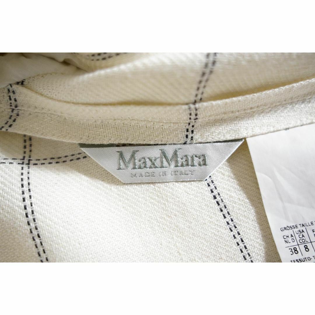 Max Mara(マックスマーラ)の943t*美品 マックスマーラ MAX MARA チェック リネン ジャケット レディースのジャケット/アウター(テーラードジャケット)の商品写真