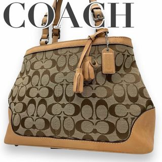 コーチ(COACH)の美品　COACH コーチ　e6 キャンバス　6830 ハンドバッグ　シグネチャー(ハンドバッグ)