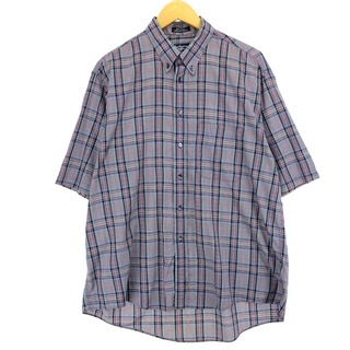バーバリー(BURBERRY)の古着 ~90年代 バーバリー Burberry's 半袖 ボタンダウン チェックシャツ USA製 メンズL ヴィンテージ /eaa450238(シャツ)