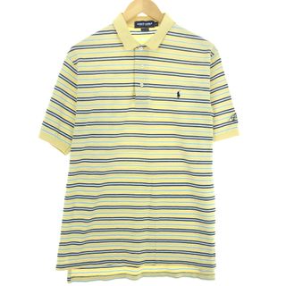 ラルフローレン(Ralph Lauren)の古着 ラルフローレン Ralph Lauren POLO GOLF ポロゴルフ 半袖 ボーダー ポロシャツ メンズL /eaa448334(ポロシャツ)