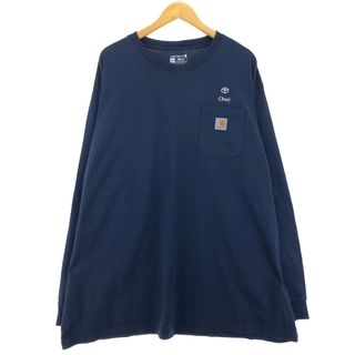 carhartt - 古着 ビッグサイズ カーハート Carhartt Loose Fit 無地ポケットロングTシャツ ロンT メンズXXXL /eaa410231