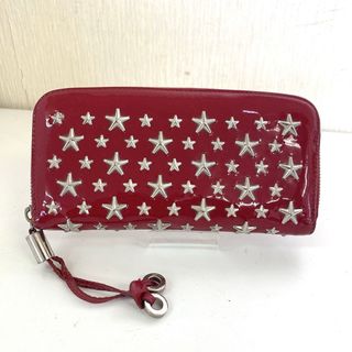 Ｒ　JIMMY CHOO スタースタッズ エナメル ラウンドジップ 長財布 美品