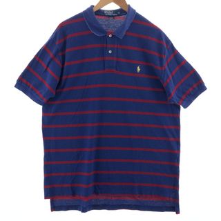 ラルフローレン(Ralph Lauren)の古着 ラルフローレン Ralph Lauren POLO by Ralph Lauren 半袖 ボーダー ポロシャツ メンズXL /eaa381427(ポロシャツ)