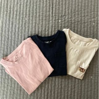 ユニクロ(UNIQLO)の【美品】100サイズ　トップス3点セット(Tシャツ/カットソー)