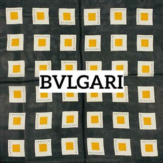 BVLGARI - ★BVLGARI★ スカーフ シフォン スクエア シルク ブラック オレンジ