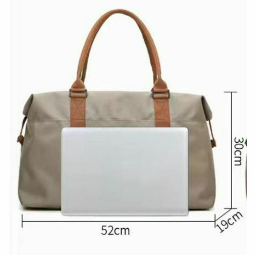 男女兼用 ボストンバッグ 軽量 大容量 キャリーオン ベージュ 茶 修学旅行 レディースのバッグ(ボストンバッグ)の商品写真