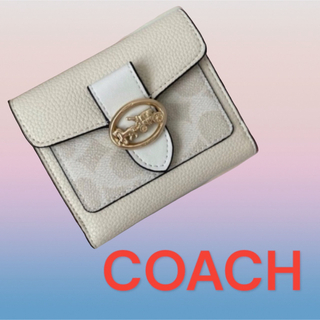 コーチ(COACH)の新品・未使用COACH 二つ折財布 　シグネチャ　ホワイト(財布)