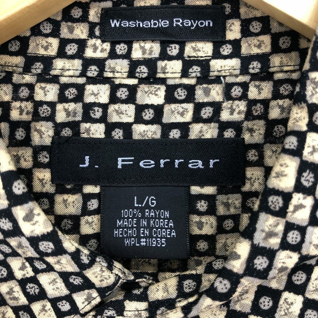古着 J.FERRAR 総柄 半袖 レーヨンシャツ メンズL /eaa450241 メンズのトップス(シャツ)の商品写真