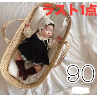 ベビー  ロンパース  セットアップ  ギンガムチェック  韓国子供服  90(その他)