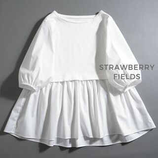 ストロベリーフィールズ(STRAWBERRY-FIELDS)の955t*美品 ストロベリーフィールズ ペプラムトップス(シャツ/ブラウス(長袖/七分))