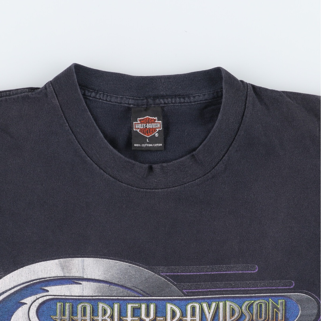 Harley Davidson(ハーレーダビッドソン)の古着 00年代 ハーレーダビッドソン Harley-Davidson モーターサイクル バイクTシャツ USA製 メンズL /eaa450902 メンズのトップス(Tシャツ/カットソー(半袖/袖なし))の商品写真