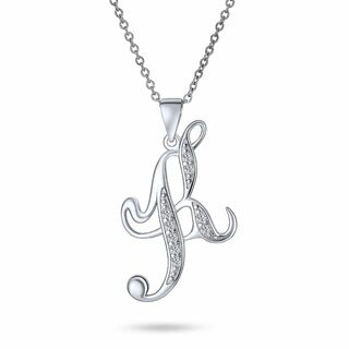 [Bling Jewelry] ABCキュービックジルコニア舗装CZ筆記体スクリ(その他)